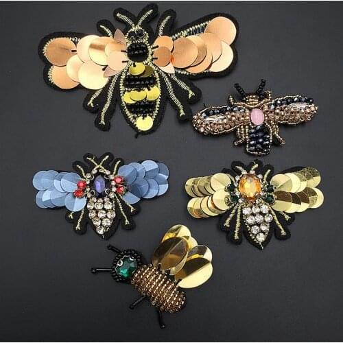 Hand-beaded sequins sequins bees cloth stickers Embroidered childrens cartoon clothing accessories patch DIY