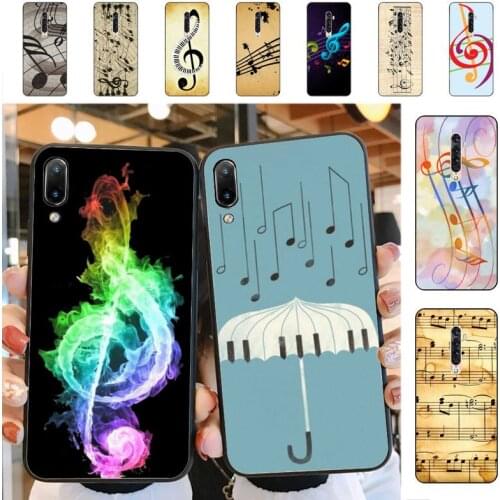YNDFCNB Musical Notes Phone Case for Vivo Y91C Y11 17 19 17 67 81 Oppo A9 2020 Realme c3