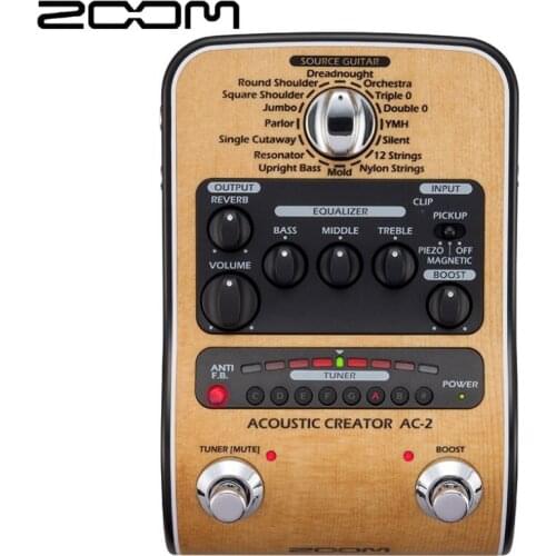 ZOOM AC-2 acoustic creator guitar single effect device, preamplifier, Guitar Effect Pedal