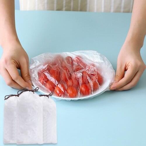 100/200/500pcs Fresh Keeping Bags for Leftovers Picnic BBQ Waterproof Clear Shower Caps Extra Thick Bath Caps SDF-SHIP