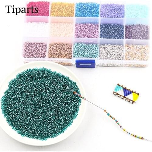 19000pcs/Lot 15 Cells Czech Acrylic Beads Belt Box Set Charm Seedbeads Waist Belly Chain For DIY Beads For Needlewolk Jewelry
