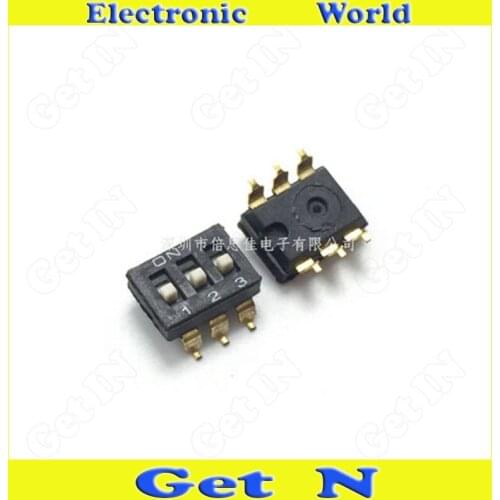 20pcs KM-03 Codeing/DIP Switch 2.54MM Pitch DIP Switches 3 Positions 6 Pins SMD High Quality