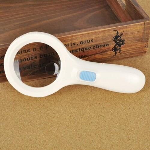 3x 8x Magnifying Glass with Led Lights Handheld Magnifier LED Illuminated Reading Plastic Double Lens Loupes Gifts for Elderly