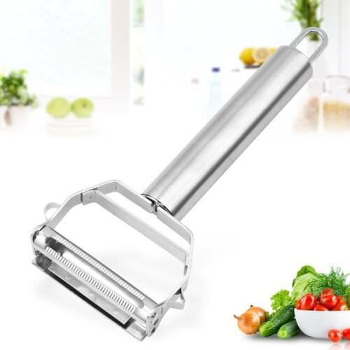430 Stainless Steel Dual Purpose Melon and Fruit Planer Multi Functional Grater Double End Peeler Kitchen Appliance Gadget