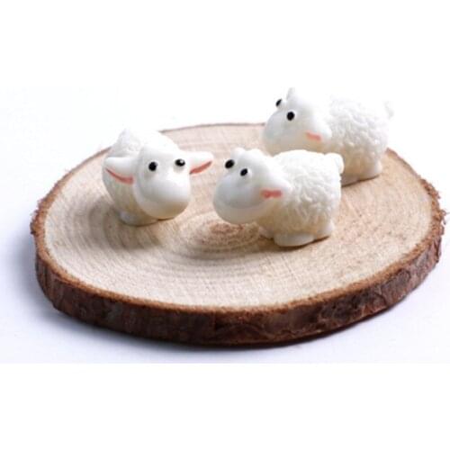 5pcs/lot Mini Cute Sheep Landscape Cute Doll Toy Ornaments Animal Figurine for Home Diy Decoration