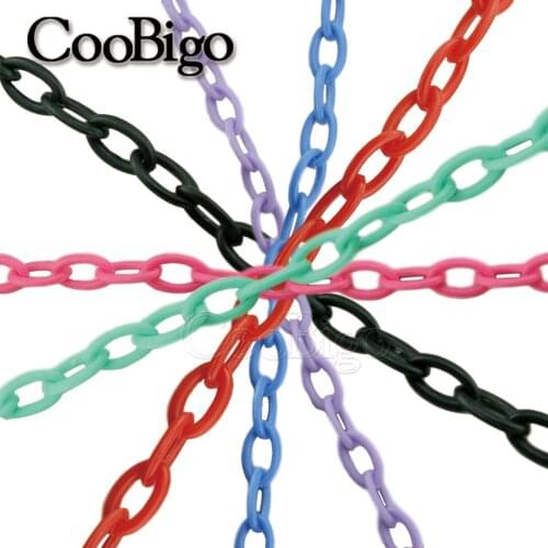 Plastic Chain Acrylic Chains Links Strap Lanyard for Glasses Masks Belt Bag Choker Necklace Home Decor DIY Craft 5 Strips 40CM