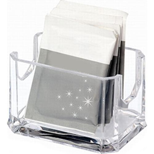 Acrylic Tea Bags Holder Coffee Sugar Clear Organizer Hotel Home Kitchen Coffee Sugar Packet Transparent Storage Box
