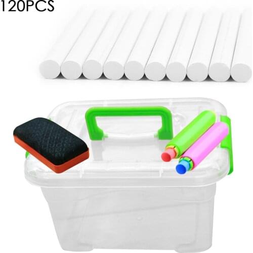 White/Assorted Colors 120pcs Dustless Chalk Pen Drawing Chalks For Blackboard Stationary Office School Supplies Accessories
