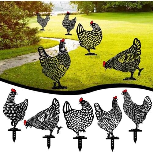 25cm Large Hen Decor Easter Chicken Metal Hen For Easter Gardening Ornaments Iron Yard Art Outdoor Garden Backyard Lawn Decor