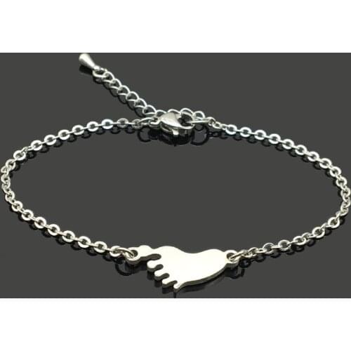Baby Foot Charm Stainless Steel Chain Bracelet High Quality Stainless Steel Baby Pendant Chain Bracelet For Women Girls