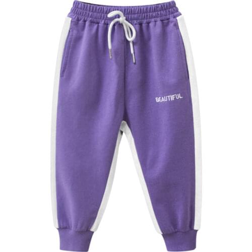 2-9 Years Old Autumn New Girls Cotton Harem Pants Side Stripe Casual Sports Pants Jogging Baby Garcon Kids Children Trousers