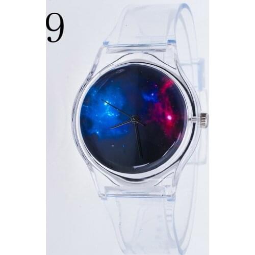 Fashion Women Wristwatches Plastic Cartoon Clock Transparent Strap Student Sport Watches Lady Girls Casual Quartz Watch DOD886