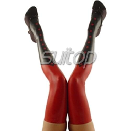 Suitop 100% nature latex handmade latex fetish stockings