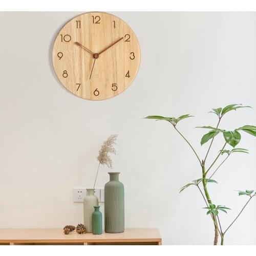 Digital Silent Wall Clock Nordic Modern Design Wooden Mute Minimalist Wall Clock Kitchen Living Room Simple Home Decor Bb50WC