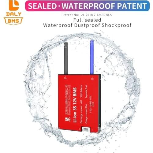 Daly Waterproof BMS 4S 12V 15A 20A 30A 40A 50A 60A For Rechargeable Lifepo4 Battery With Same Port for lithium battery