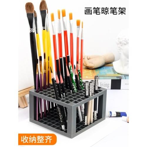 1pc 96 grid pen holder Square brush holder Brush box storage box Hanging pen holder for writing brushes