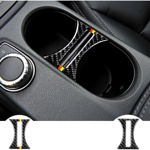 Carbon Fiber cup holder decor interior car Trim Cover sticker For Mercedes W169 W117 W156 A Class CLA GLA Auto car accessories