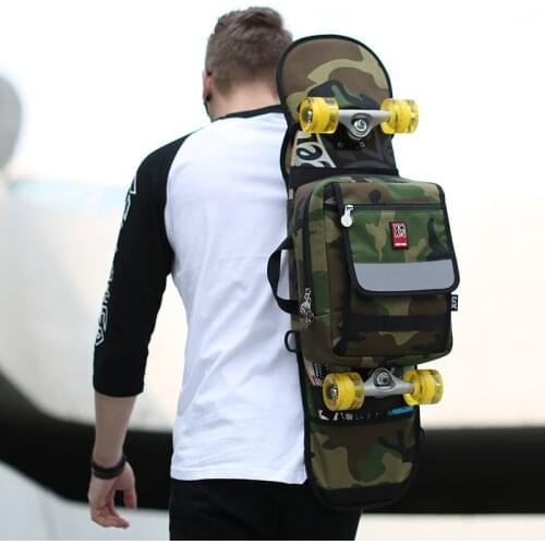 Camouflage Oxford Skateboard Bag Double Rocker Skate Board Big Fish Skateboard Backpack Men Women Longboard Handbag Skate Bags