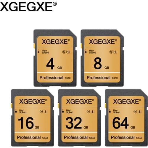 XGEGXE 64GB Camera Memory Card 32GB Class 10 High Speed 4GB 8GB 16GB UHS-1 Professinonal Flash Card For Camera