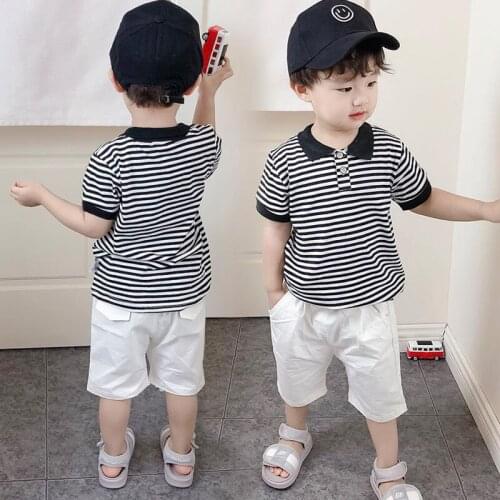 Summer Short Sleeve Top and Short Trouser Boys Clothes 2 Piece Sets Baby Boy Thanksgiving Outfits