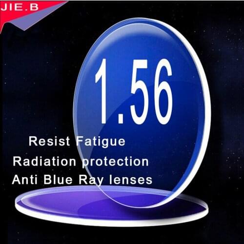 1.56 Index UV 400 Anti Blue Ray Anti Radiation Resin Lenses Green Coating Anti Fatigue Lens for Eyes