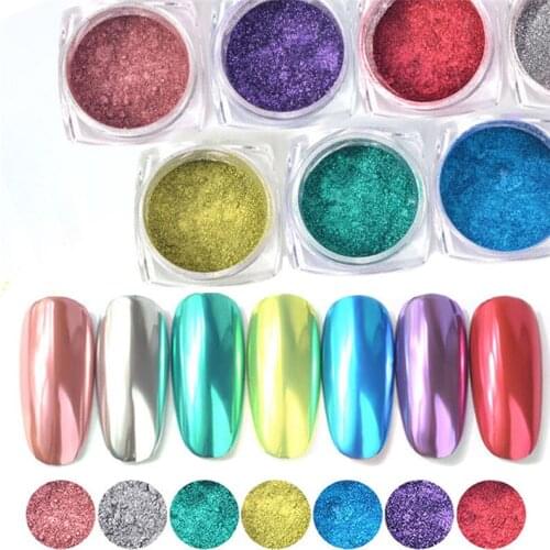 1Box Magic Mirror Effect Holographic Nail Glitter Powder Nail Art Chrome Pigment Manicure Decoration DIY Nail Gel Polish