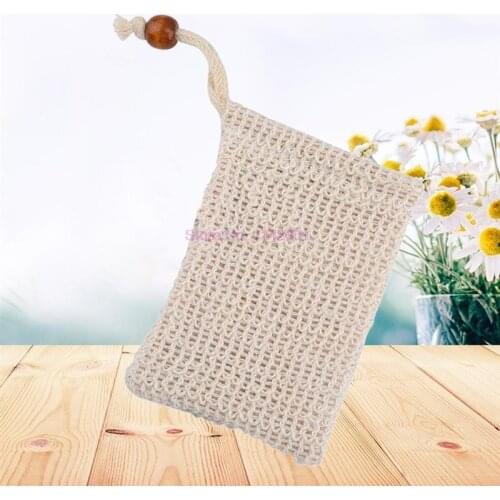 200pcs Natural Sisal Soap Bag Bath Shower Foam Marker Exfoliating Pouch Reusable Soap Saver Drawstring Bag Soap Mesh Bag