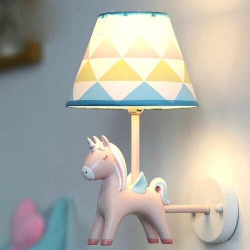 Cartoon Unicorn Wall Lamp for Bedroom Nordic Led Wall Lights for Home Bathroom Light Wall Sconce Childrens Room Indoor Lighting