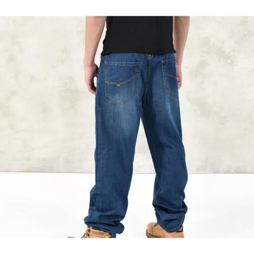2018 New baggy jeans pants mens Hiphop loose skateboard man jeans big size 30-46