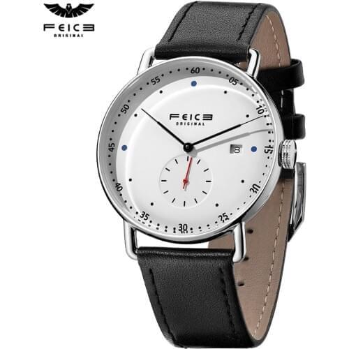 FEICE New Mens Automatic Watch Unisex Classic Bauhaus Mechanical Watch Curved Mirror Waterproof Casual Dress Watches FM506