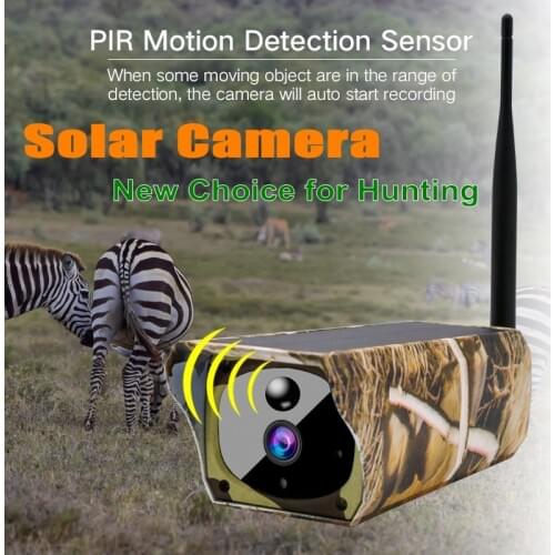 New Style Solar Powered IP Camera Hunting Camera Y4 1080p waterproof outdoor security Wifi CCTV Camera PIR Motion 2-way Audio
