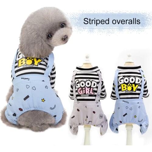 Pet Dog Clothing Soft Striped Jumpsuits Small Medium Large Dog Coat Jacket Chihuahua French Bulldog Puppy Costume
