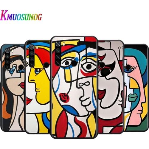 Picasso Abstract Art For Xiaomi Redmi Note 4 4X 5 5A 6 7 8 8T 9S/T 10 10S 5G Global version Por Max Black Silicone Phone Case