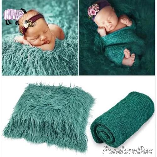 Newborn Photography Props Wrap Baby Boy Girl Photo Shoot Faux Fur Blanket Wraps Set fotografia Accessories Baby Shooting Prop