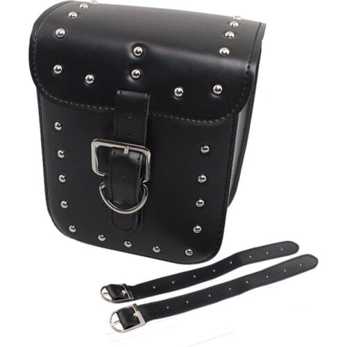 Waterproof Motorcycle Saddle Bag Black PU Leather Side Tool Luggage Pouch For Harley Honda Yamaha Softail Dyna Ducati Universal