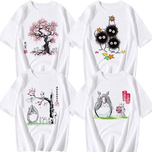 WA45 summer new Funny My Neighbor Totoro Comics T-shirt printed chic Harajuku Neck Casual retro top womens fashion T-shirt