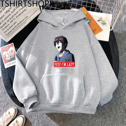 I AM LAZY Anime Remake Our Life Hoodie Casual Hoody Cartoon Unisex Streetwear Sweatshirt Printing Hoodies Winter Clothes Women