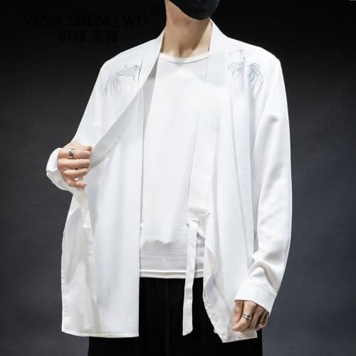 Fashio Japanese Kimono Yukata Coat Samurai Chinese Style Harajuku Style Japan Haori Cardigan Top Traditional Shirt Asian Costume