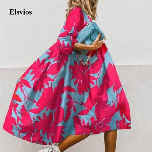 Summer Floral Leopard Print Half Sleeve Dress Women Casual O Neck Loose A-Line Dress Retro Elegant Female Party Dress Vestidos
