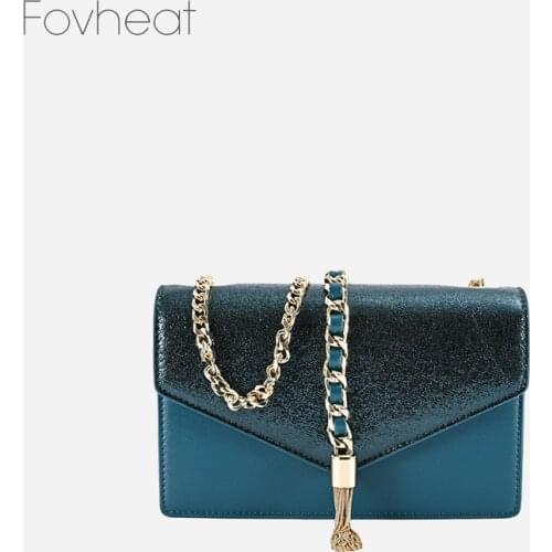 Gold Tessel Flap Bag for Women 2021 New Fashion Shinnning Sky Shoulder Messenger Chain Bags Ladies Fashionable Party Purses Sac