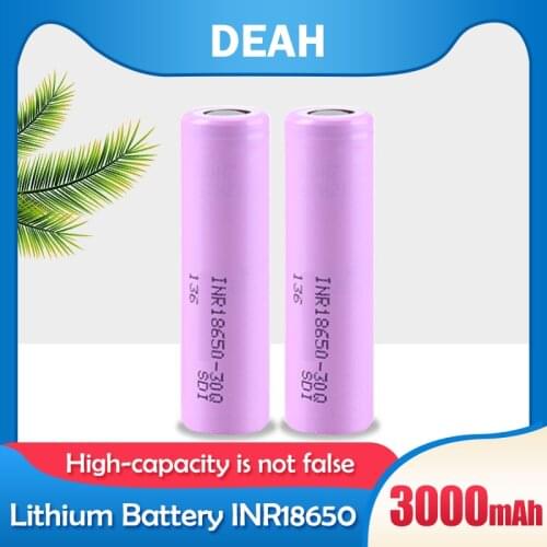 1-10PS Original 3.7V 3000mAh 18650 30Q Battery For Samsung INR18650 20A Discharge Rechargeable Lithium Battery For Flashlight