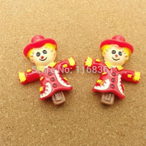 1pcs/lot resin flat back Halloween clown cartoon 34mm Cabochons Hair Bow Center DIY Christmas decration C115-3