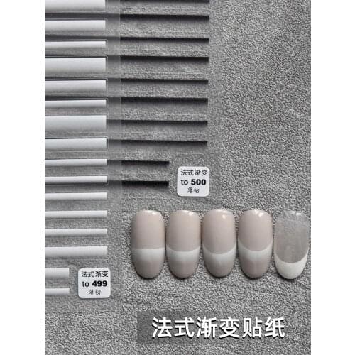 1PC White Black Color Gradient French Watermark Wraps Sticker Line Adhesive Transfer Decals Nail Art DIY Design Decoration