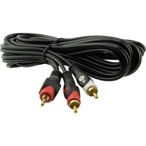 2 RCA MALE + 3.5 MM STEREO MALE 3 METRE BOXED 1. QUALITY CABLE POWERMASTER