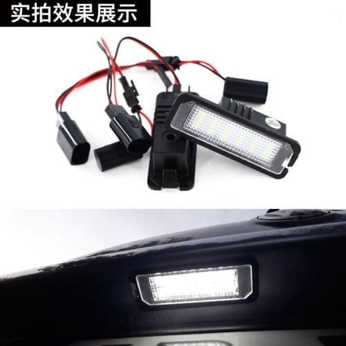 2x Number License Plate Light Lamp No Error LED White for VW Golf MK4 MK5 MK6 Passat Polo CC Eos Car Accessories