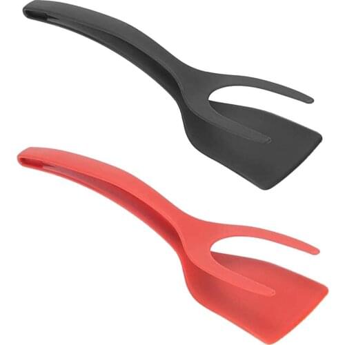 2 In 1 Grip Flip Tongs Egg Spatula Tongs Clamp Pancake Fried Egg French Toast Omelet Overturned Turner Kitchen Accessories