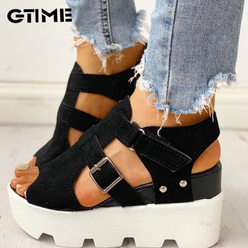 20201Fashion Summer Platform Wedge High Heels Casual Comfortable Light Leisure Shoes Woman Sandals Women Shoes Female#SJPAE-114