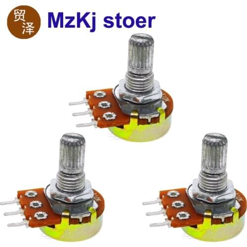 3PCS RK163-15mm A10K High quality audio amplifier amp volume Rotary Potentiometers 16-type 10K RK163 handle length