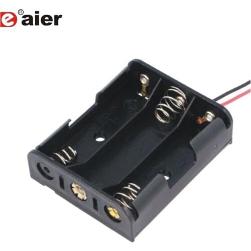 5PCS Black 150mm Wire Leads 3 X 1.5V AA Battery Holder 3 Cell AAA Storage Case Box Holder Power Bank Cases