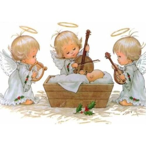 Angel Girl Landscape DIY 11CT Cross Stitch Embroidery Kits Craft Needlework Set Cotton Thread Printed Canvas Home Sell